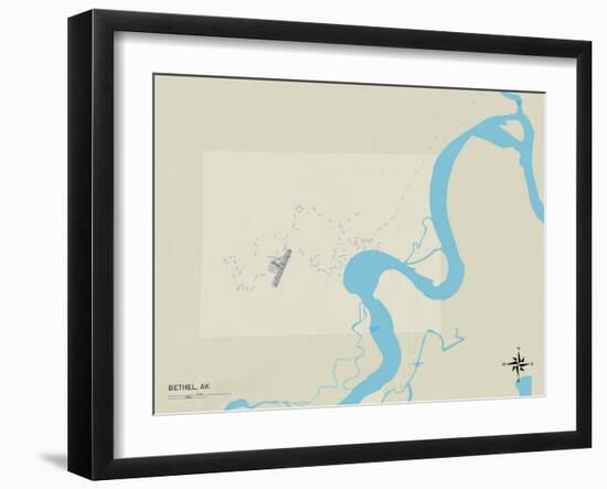 Political Map of Bethel, AK-null-Framed Art Print