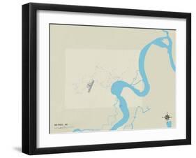 Political Map of Bethel, AK-null-Framed Art Print