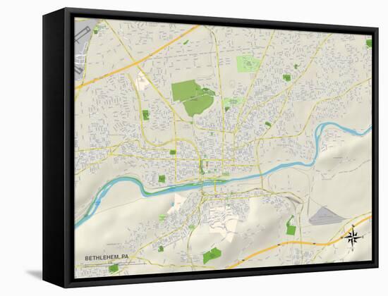 Political Map of Bethlehem, PA-null-Framed Stretched Canvas