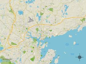 'Political Map of Beverly, MA' Prints | AllPosters.com