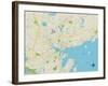 Political Map of Beverly, MA-null-Framed Art Print