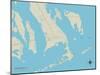 Political Map of Big Pine Key, FL-null-Mounted Art Print