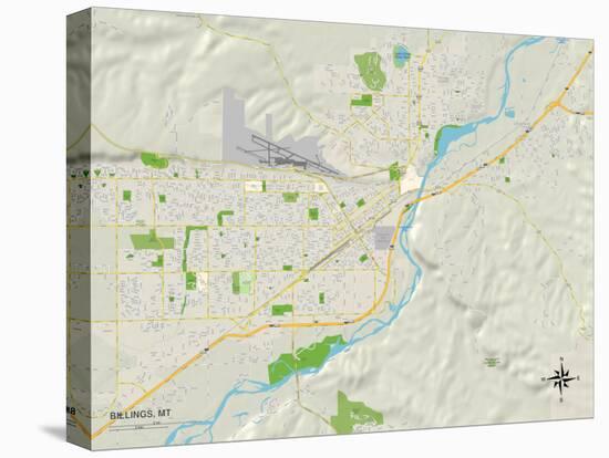 Political Map of Billings, MT-null-Stretched Canvas