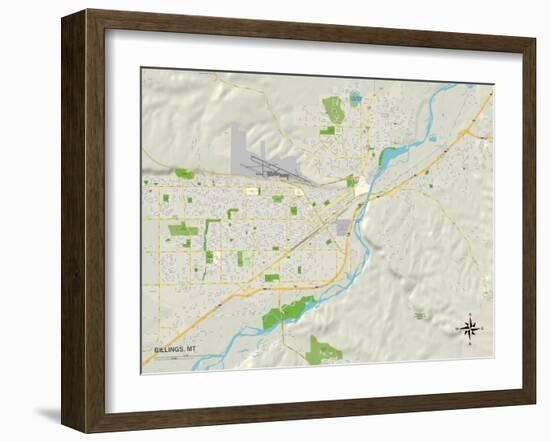 Political Map of Billings, MT-null-Framed Art Print