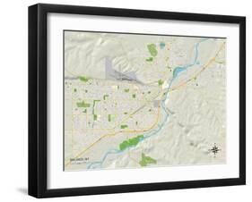 Political Map of Billings, MT-null-Framed Art Print