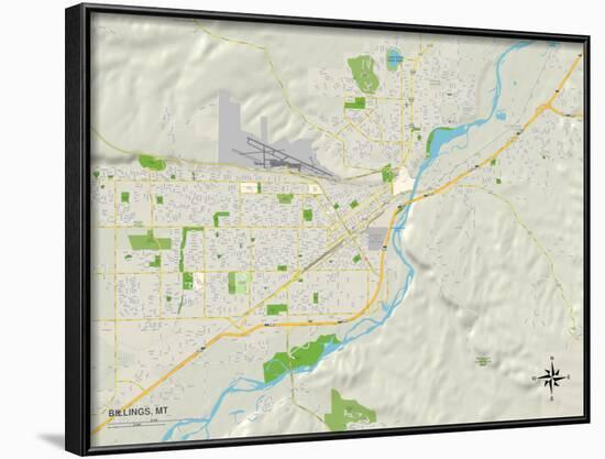 Political Map of Billings, MT-null-Framed Art Print