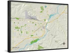 Political Map of Billings, MT-null-Framed Art Print