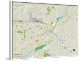 Political Map of Billings, MT-null-Framed Art Print