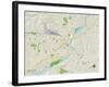 Political Map of Billings, MT-null-Framed Art Print