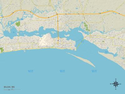 39 Political Map of Biloxi MS 39 Posters - Political Map Of Biloxi Ms U L PYB0RK0 