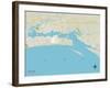 Political Map of Biloxi, MS-null-Framed Art Print