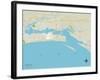 Political Map of Biloxi, MS-null-Framed Art Print