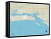 Political Map of Biloxi, MS-null-Framed Stretched Canvas