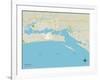 Political Map of Biloxi, MS-null-Framed Art Print