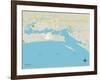 Political Map of Biloxi, MS-null-Framed Art Print