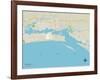 Political Map of Biloxi, MS-null-Framed Art Print