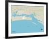 Political Map of Biloxi, MS-null-Framed Art Print