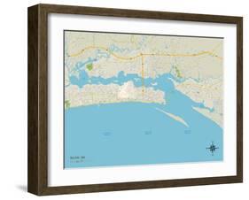 Political Map of Biloxi, MS-null-Framed Art Print