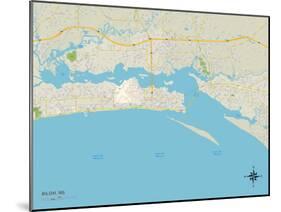 Political Map of Biloxi, MS-null-Mounted Art Print