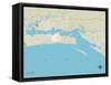 Political Map of Biloxi, MS-null-Framed Stretched Canvas