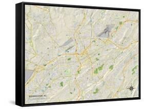 Political Map of Birmingham, AL-null-Framed Stretched Canvas