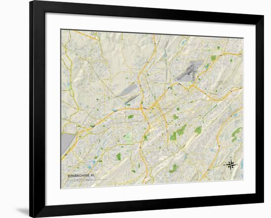 Political Map of Birmingham, AL-null-Framed Art Print
