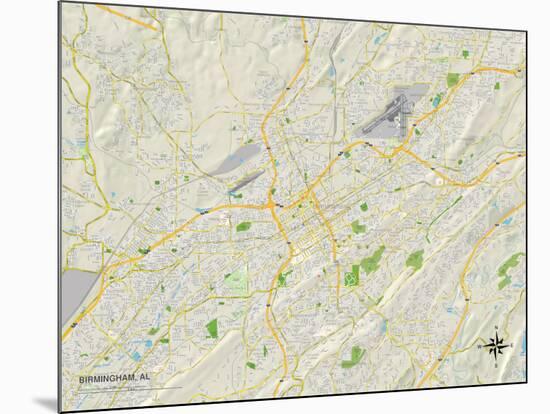 Political Map of Birmingham, AL-null-Mounted Art Print