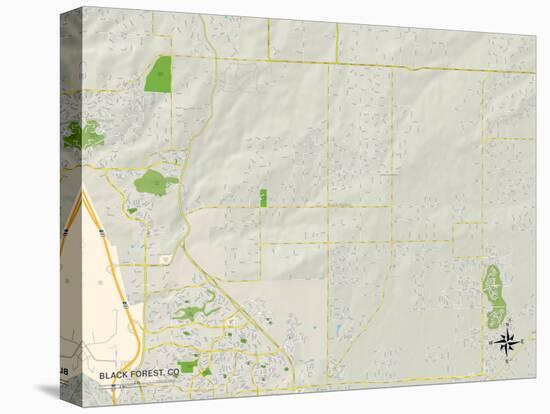 Political Map of Black Forest, CO-null-Stretched Canvas