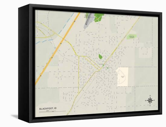 Political Map of Blackfoot, ID-null-Framed Stretched Canvas