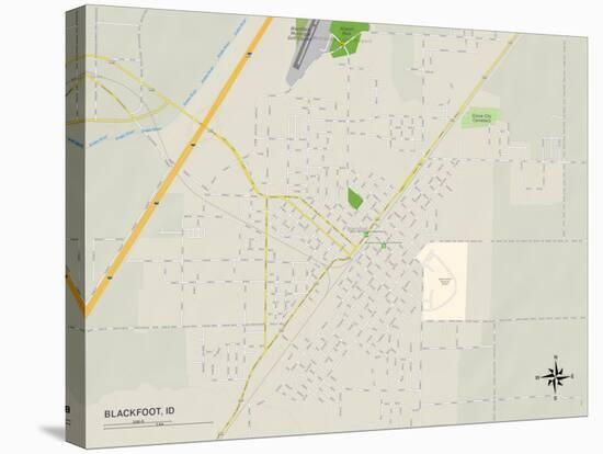 Political Map of Blackfoot, ID-null-Stretched Canvas