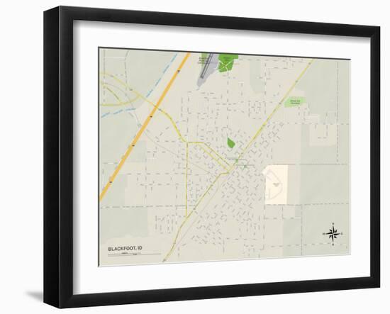 Political Map of Blackfoot, ID-null-Framed Art Print