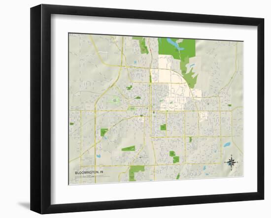 Political Map of Bloomington, IN-null-Framed Art Print