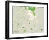 Political Map of Bloomington, IN-null-Framed Art Print