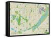 Political Map of Bloomington, MN-null-Framed Stretched Canvas