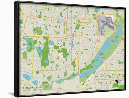 Political Map of Bloomington, MN-null-Framed Art Print