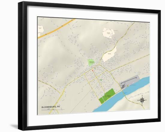 Political Map of Bloomsburg, PA-null-Framed Art Print