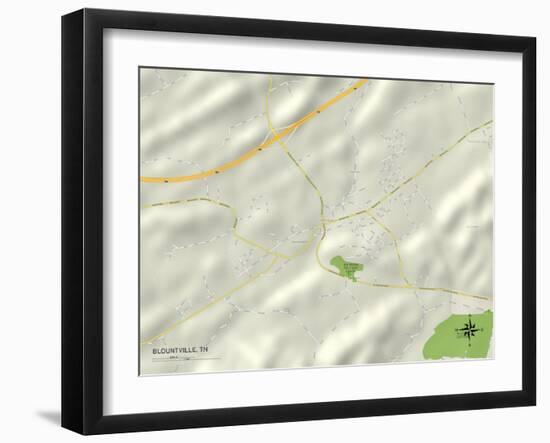 Political Map of Blountville, TN-null-Framed Art Print