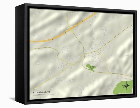 Political Map of Blountville, TN-null-Framed Stretched Canvas