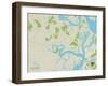 Political Map of Bluffton, SC-null-Framed Art Print