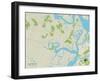 Political Map of Bluffton, SC-null-Framed Art Print