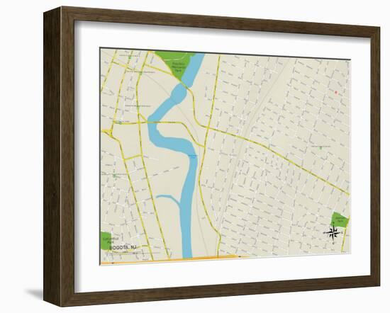 Political Map of Bogota, NJ-null-Framed Art Print