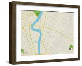 Political Map of Bogota, NJ-null-Framed Art Print