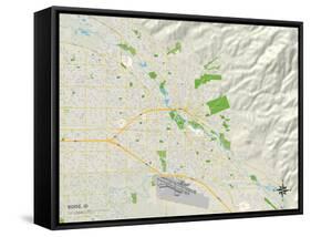 Political Map of Boise, ID-null-Framed Stretched Canvas