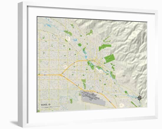 Political Map of Boise, ID-null-Framed Art Print