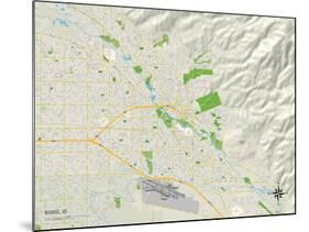 Political Map of Boise, ID-null-Mounted Art Print