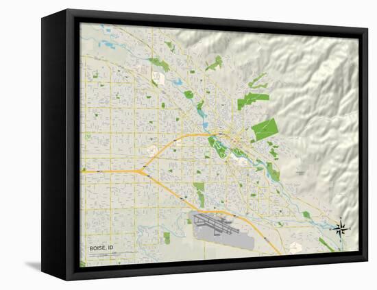 Political Map of Boise, ID-null-Framed Stretched Canvas