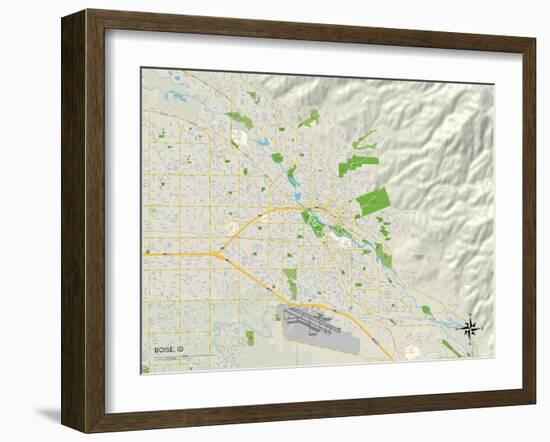 Political Map of Boise, ID-null-Framed Art Print