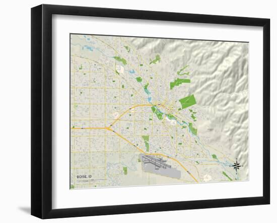 Political Map of Boise, ID-null-Framed Art Print