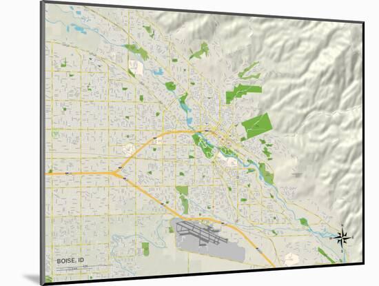 Political Map of Boise, ID-null-Mounted Art Print