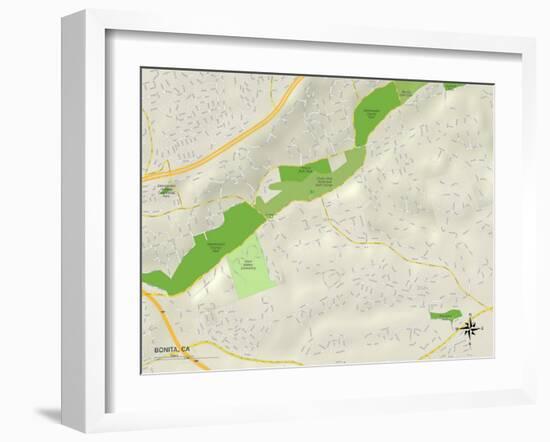 Political Map of Bonita, CA-null-Framed Art Print